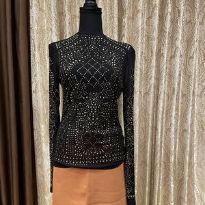 Sheer sequin turtleneck